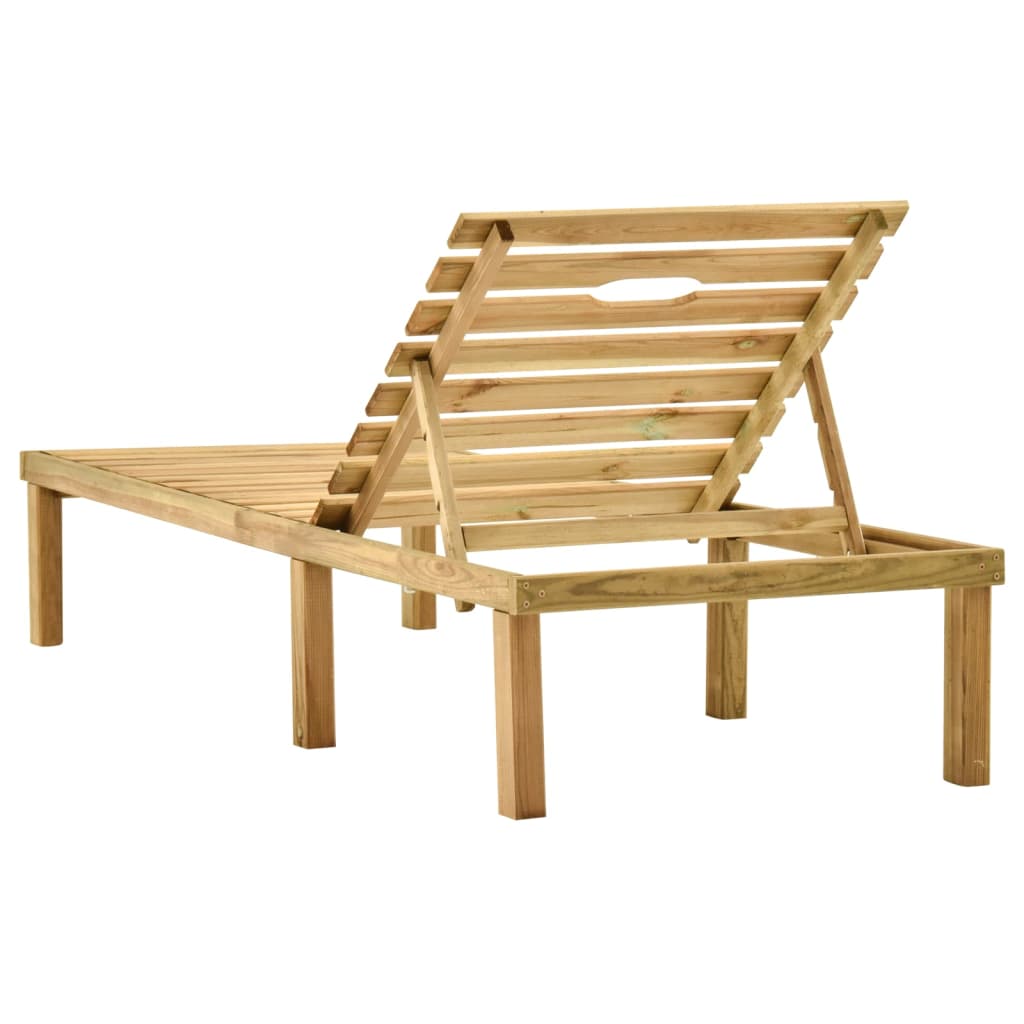 Chaise longue de jardin avec table Bois de pin imprégné