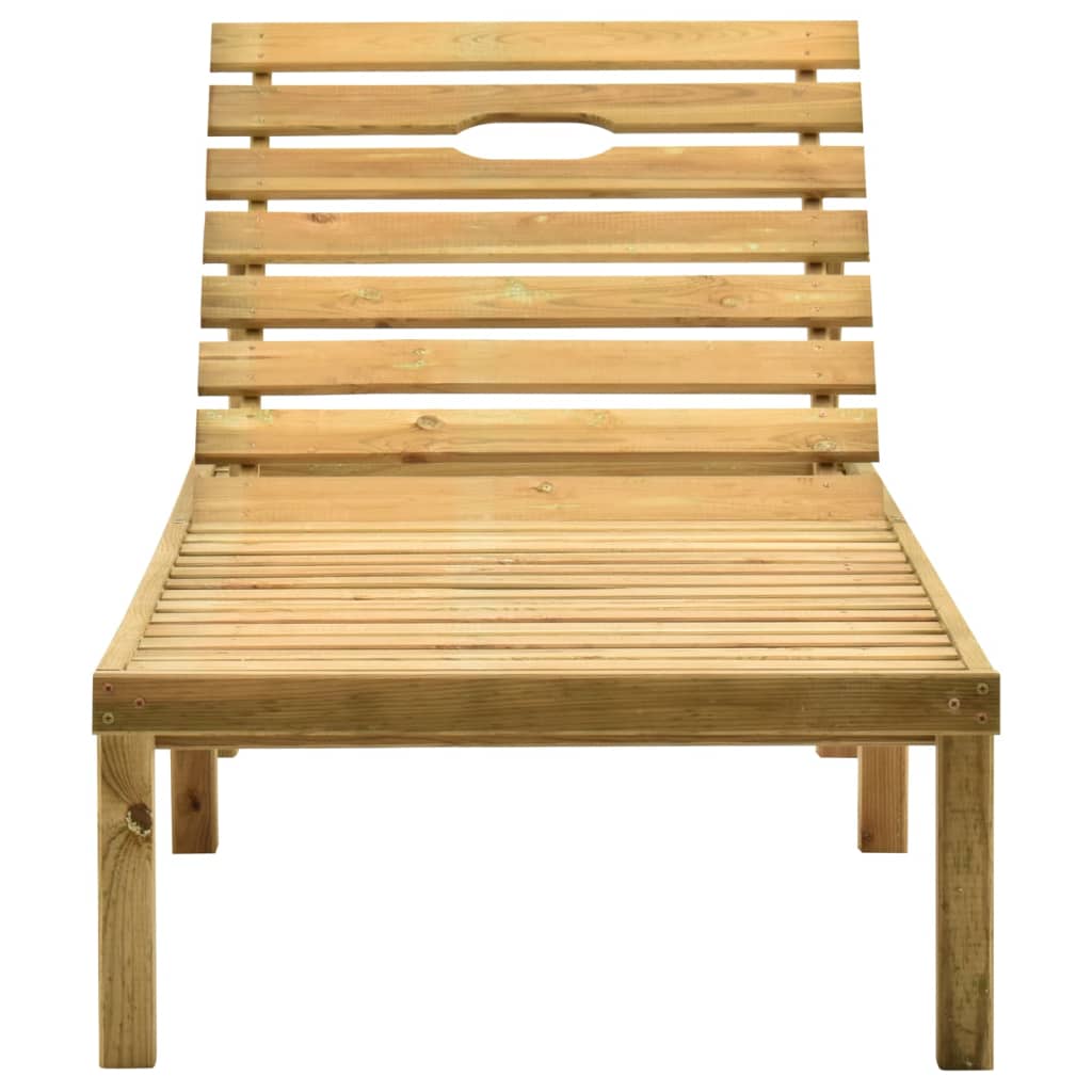 Chaise longue de jardin avec table Bois de pin imprégné