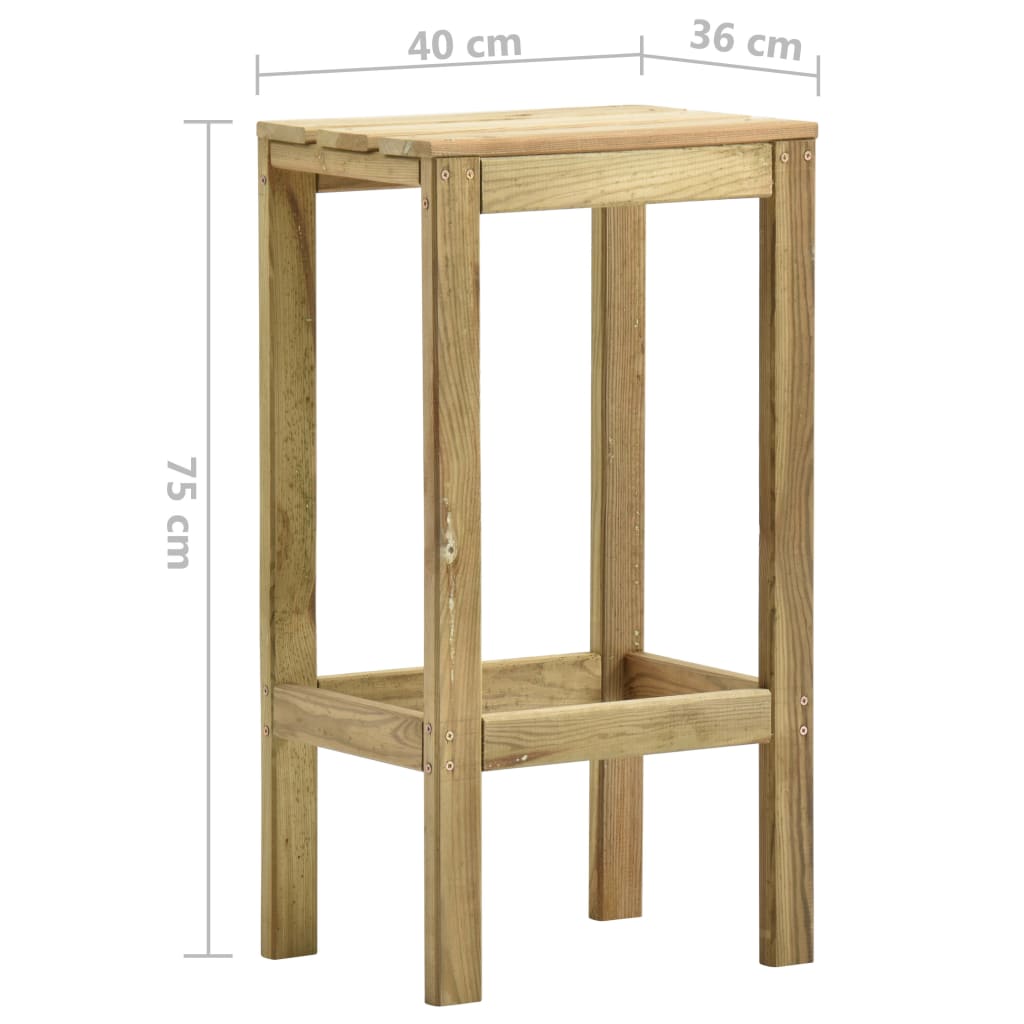 Garden bar stools set of 2 Impregnated pine wood