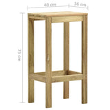 Tabourets de bar de jardin lot de 2 Bois de pin imprégné