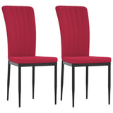 Chaises à manger lot de 2 Rouge bordeaux Velours