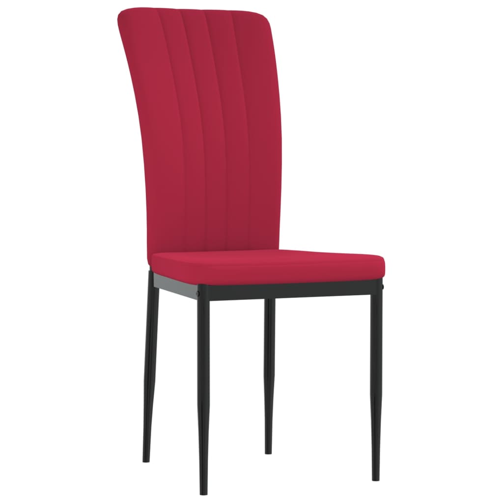 Chaises à manger lot de 2 Rouge bordeaux Velours