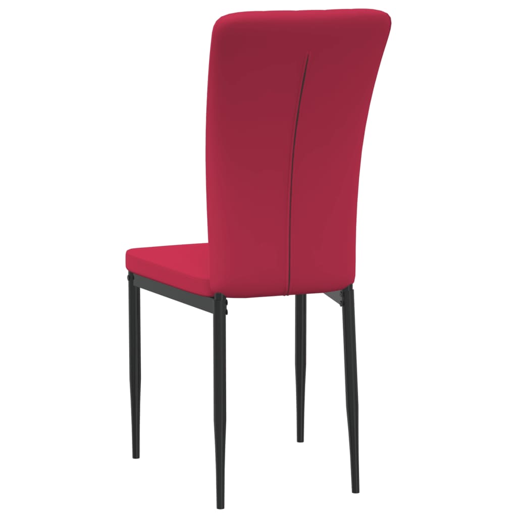 Chaises à manger lot de 4 Rouge bordeaux Velours