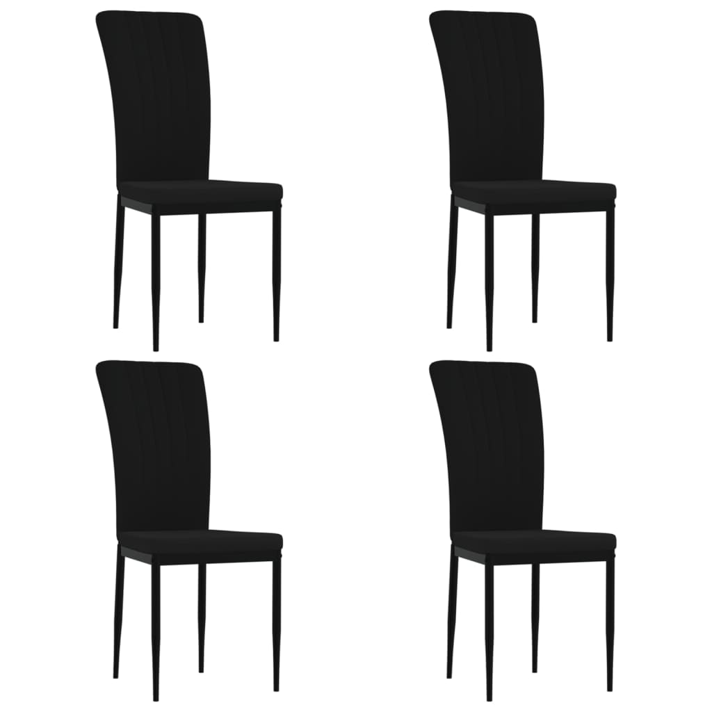 Chaises à manger lot de 4 Noir Velours