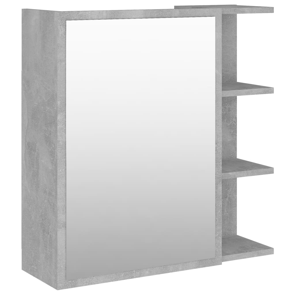 Armoire à miroir de salle de bain Gris béton Bois d’ingénierie