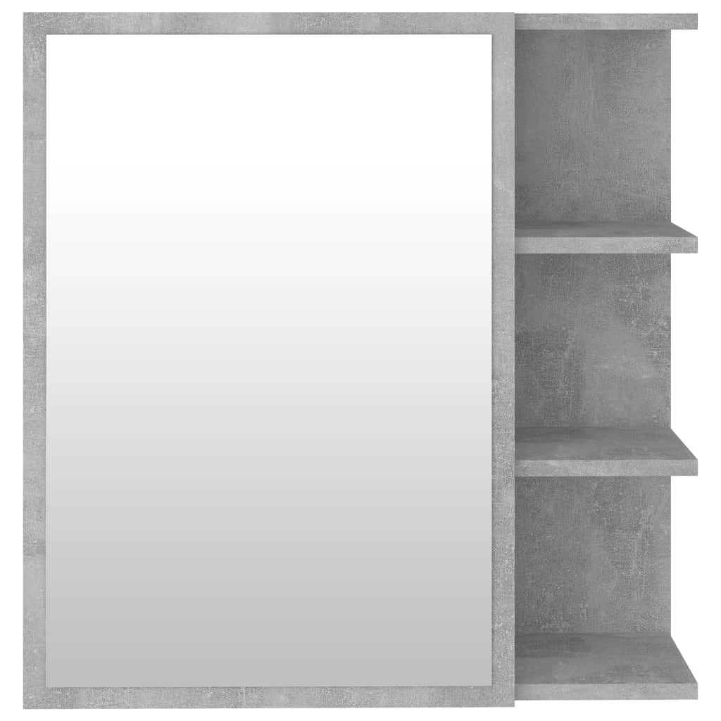 Armoire à miroir de salle de bain Gris béton Bois d’ingénierie