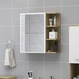 Armoire à miroir de bain Blanc et chêne sonoma Bois ingénierie