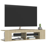 Meuble TV avec lumières LED chêne sonoma 135x39x30 cm