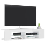 Meuble TV avec lumières LED blanc brillant 135x39x30 cm