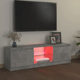 Meuble TV avec lumières LED gris béton 120x30x35,5 cm