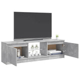 Meuble TV avec lumières LED gris béton 120x30x35,5 cm