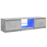 Meuble TV avec lumières LED gris béton 140x40x35,5 cm