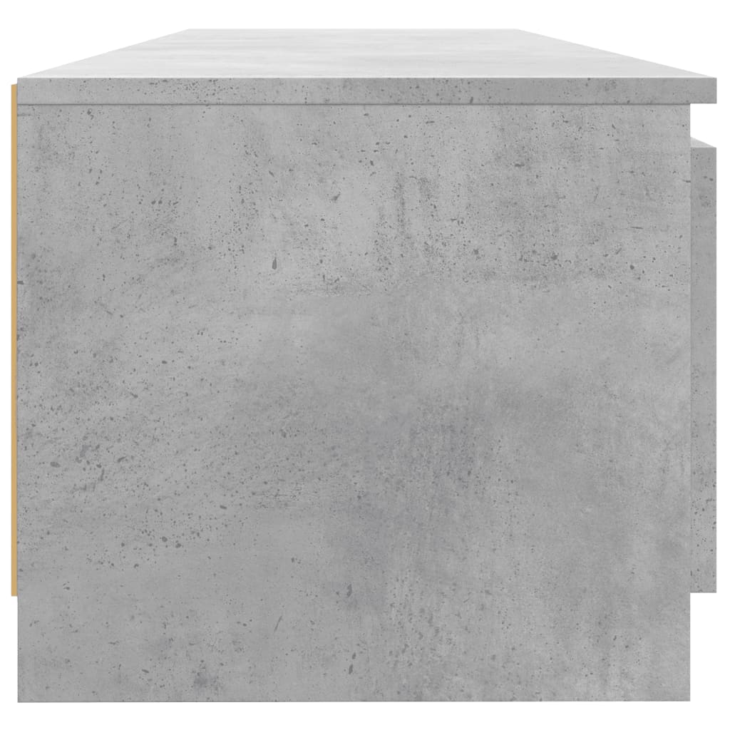 Meuble TV avec lumières LED gris béton 140x40x35,5 cm