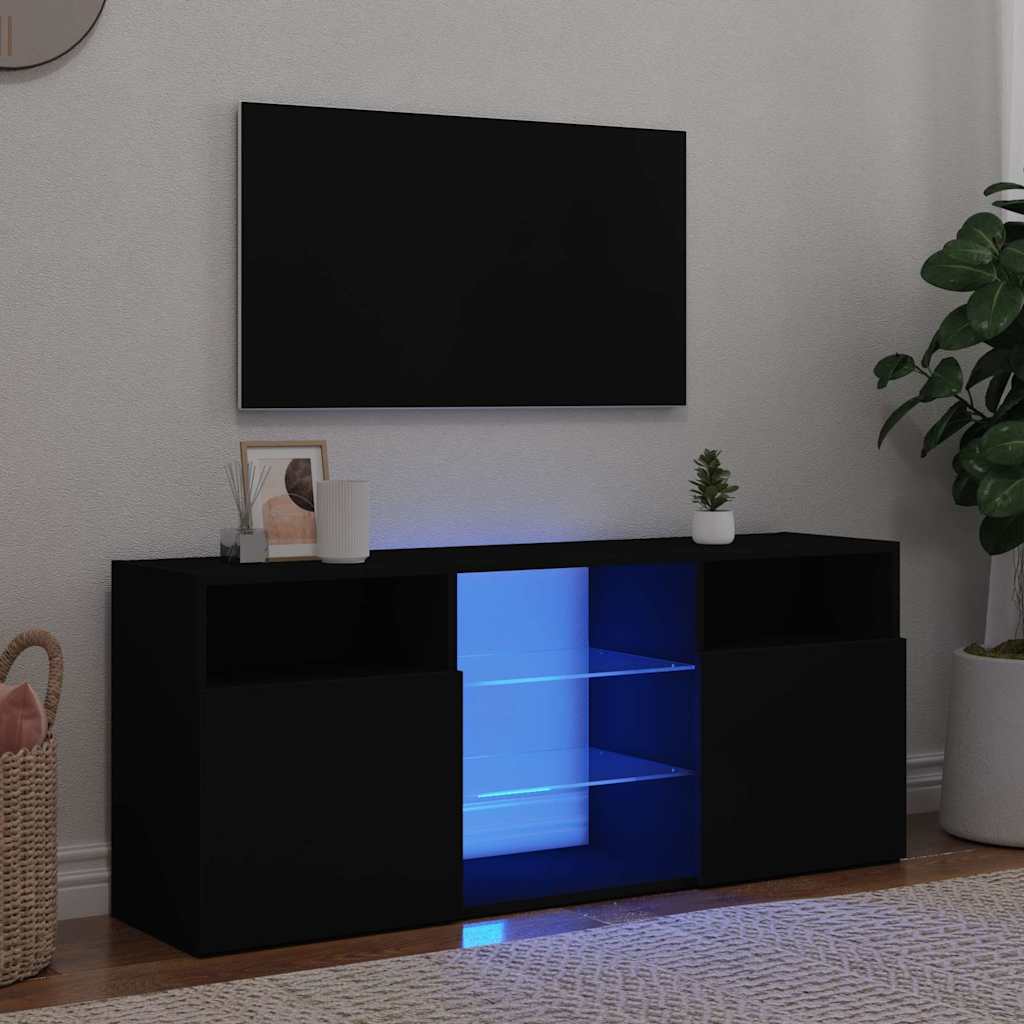 Meuble TV avec lumières LED noir 120x30x50 cm