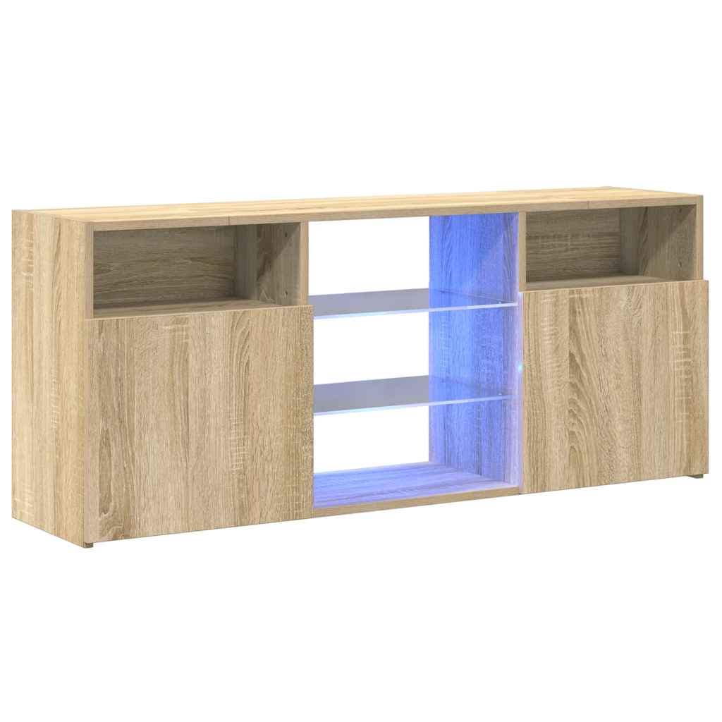 Meuble TV avec lumières LED chêne sonoma 120x30x50 cm