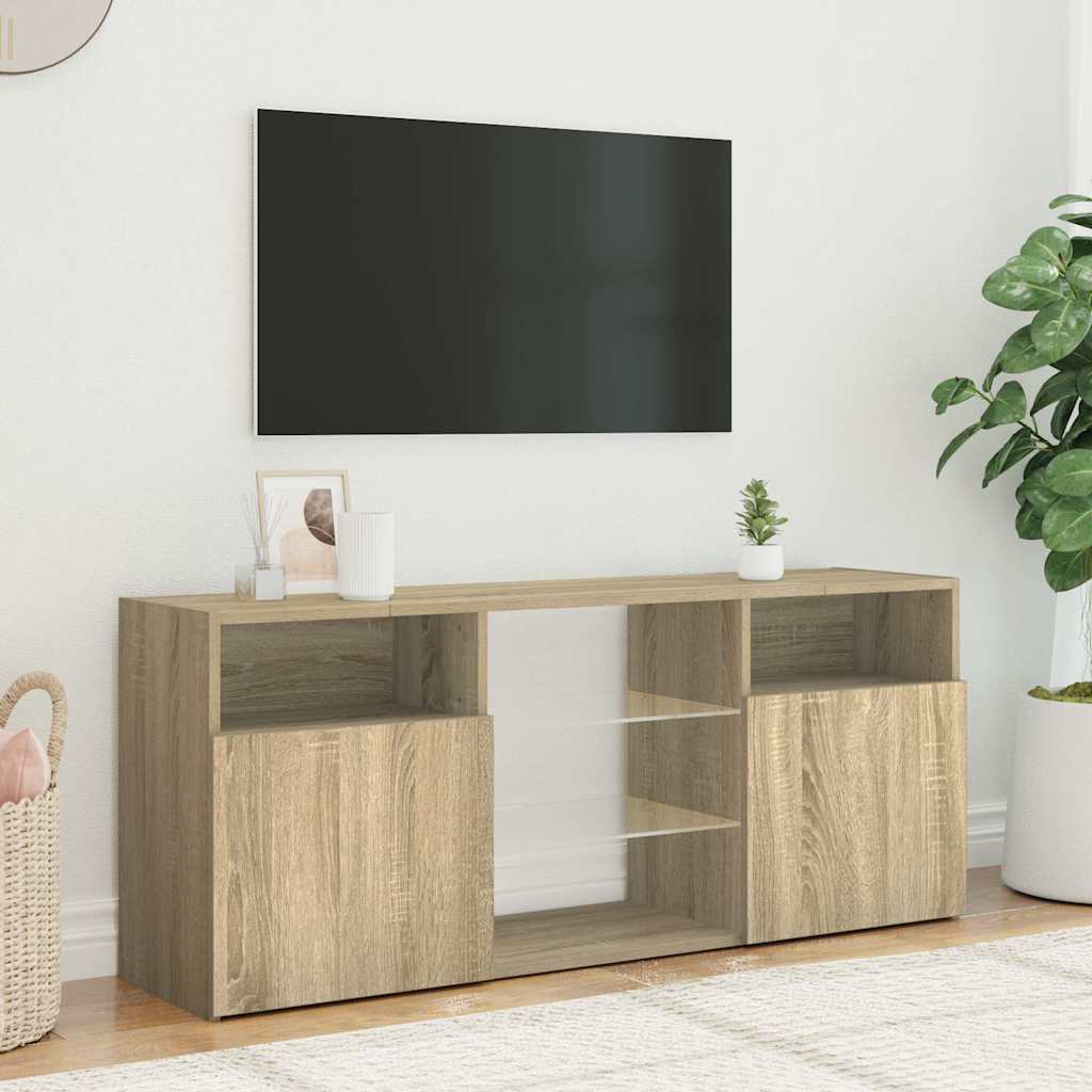 Meuble TV avec lumières LED chêne sonoma 120x30x50 cm