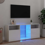 Meuble TV avec lumières LED blanc brillant 120x30x50 cm