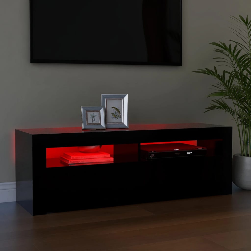 Meuble TV avec lumières LED noir 120x35x40 cm