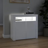 Sideboard mit LED-Leuchten Weiß 80x35x75 cm