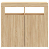 Sideboard with LED lights sonoma oak 80x35x75 cm