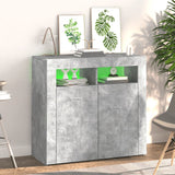 Sideboard mit betongrauen LED-Leuchten 80x35x75 cm