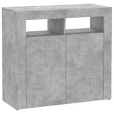 Sideboard mit betongrauen LED-Leuchten 80x35x75 cm