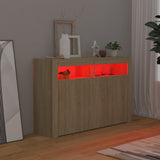 Buffet avec lumières LED chêne sonoma 115,5x30x75 cm