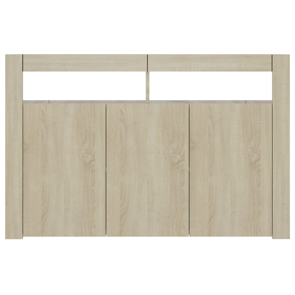 Buffet avec lumières LED chêne sonoma 115,5x30x75 cm