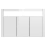 Buffet avec lumières LED blanc brillant 115,5x30x75 cm