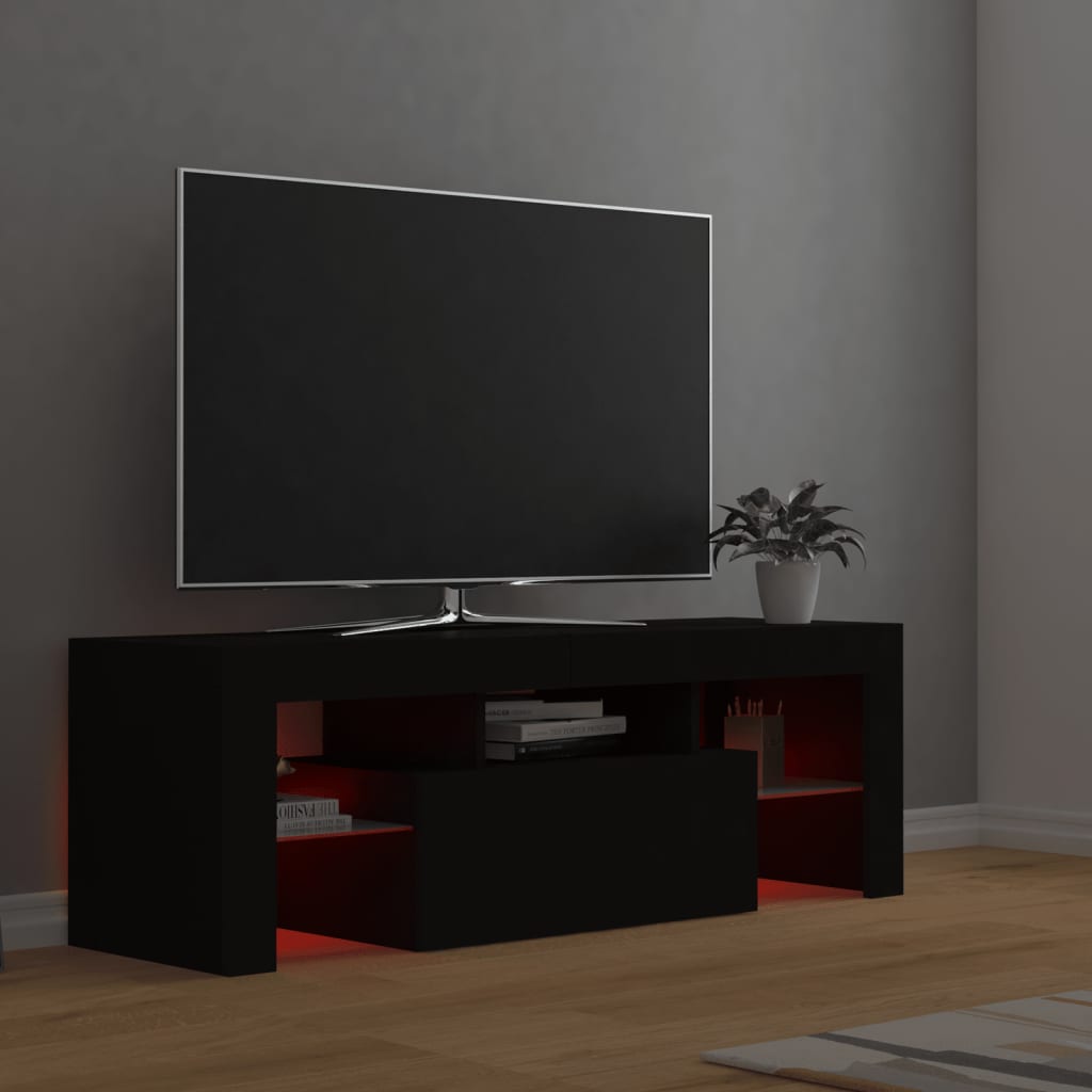 Meuble TV avec lumières LED noir 120x35x40 cm