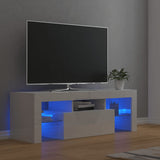 Meuble TV avec lumières LED blanc brillant 120x35x40 cm