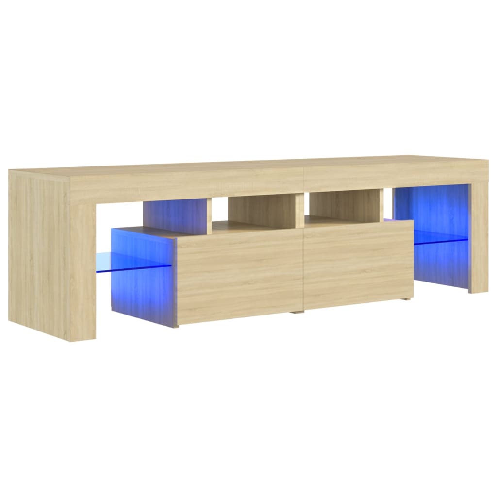 Meuble TV avec lumières LED Chêne sonoma 140x36,5x40 cm