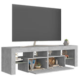 Meuble TV avec lumières LED Gris béton 140x36,5x40 cm