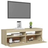 Meuble TV avec lumières LED chêne sonoma 120x35x40 cm