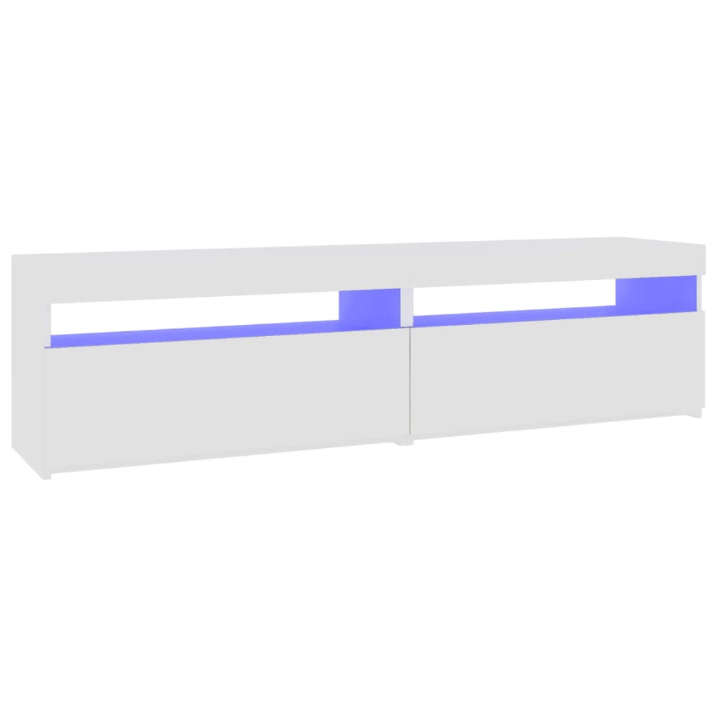 Meubles TV 2 pcs avec lumières LED Blanc 75x35x40 cm