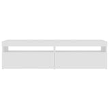 Meubles TV 2 pcs avec lumières LED Blanc 75x35x40 cm