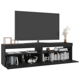 Meubles TV 2 pcs avec lumières LED Noir 75x35x40 cm