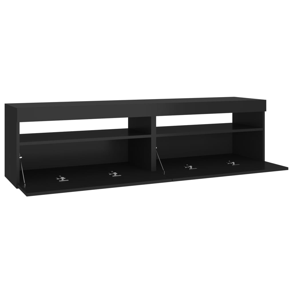 Meubles TV 2 pcs avec lumières LED Noir 75x35x40 cm