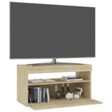 Meuble TV avec lumières LED Chêne sonoma 75x35x40 cm