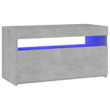 Meuble TV avec lumières LED Gris béton 75x35x40 cm