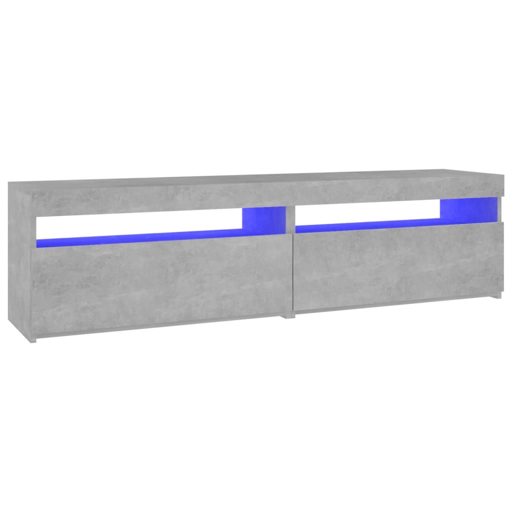 Meubles TV 2 pcs avec lumières LED Gris béton 75x35x40 cm