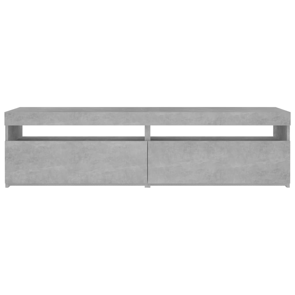 Meubles TV 2 pcs avec lumières LED Gris béton 75x35x40 cm