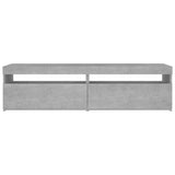 Meubles TV 2 pcs avec lumières LED Gris béton 75x35x40 cm