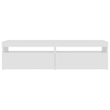 Meubles TV 2 pcs avec lumières LED Blanc brillant 75x35x40 cm