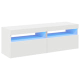 Meubles TV avec lumières LED 2 pcs Blanc 60x35x40 cm