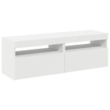 Meubles TV avec lumières LED 2 pcs Blanc 60x35x40 cm