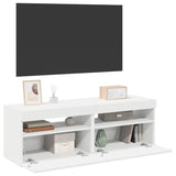 Meubles TV avec lumières LED 2 pcs Blanc 60x35x40 cm