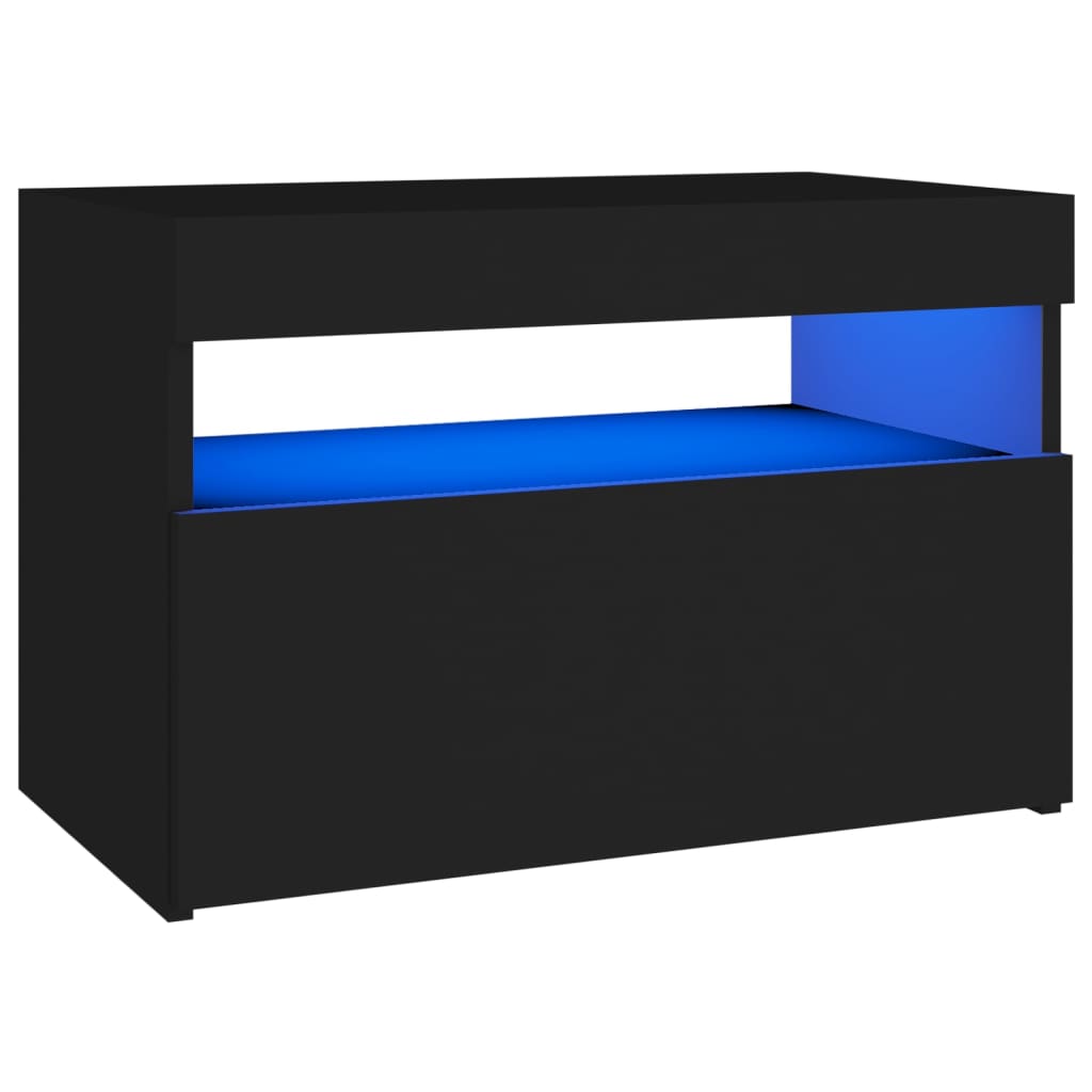 Meuble TV avec lumières LED noir 60x35x40 cm