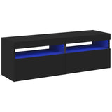 Meubles TV avec lumières LED 2 pcs Noir 60x35x40 cm