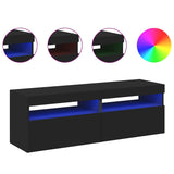 Meubles TV avec lumières LED 2 pcs Noir 60x35x40 cm